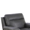 45 Inch Glider Recliner, Gray Vegan Faux Leather, Nailhead Accents - Image 3