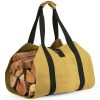 Outdoor Canvas Firewood Storage Bag Logging Tote Bag - Image 2