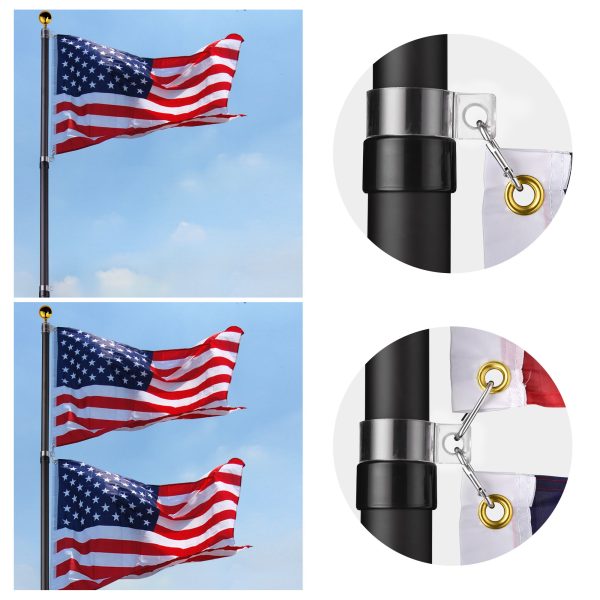 30 ft Al Flag Pole w/ US Flag and Ball - Image 5