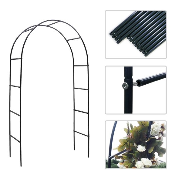 78"H x 45"W Metal Garden Arch Trellis; Adjustable Arbor Trellis for Garden Climbing Plants Support or Wedding Decor - Image 5