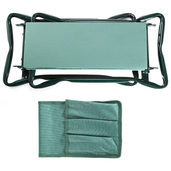 Foldable Garden Kneeler Seat with Kneeling Soft Cushion Pad Tools Pouch Portable Gardener - Image 9