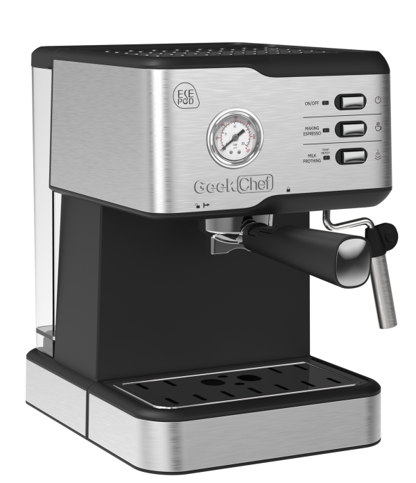 Geek Chef Espresso Machine;  Espresso and Cappuccino latte Maker 20 Bar Pump Coffee Machine Compatible with ESE POD filter&Milk Frother Steam Wand;  for Home Barista;  950W;  1.5L Water Tank - Image 4
