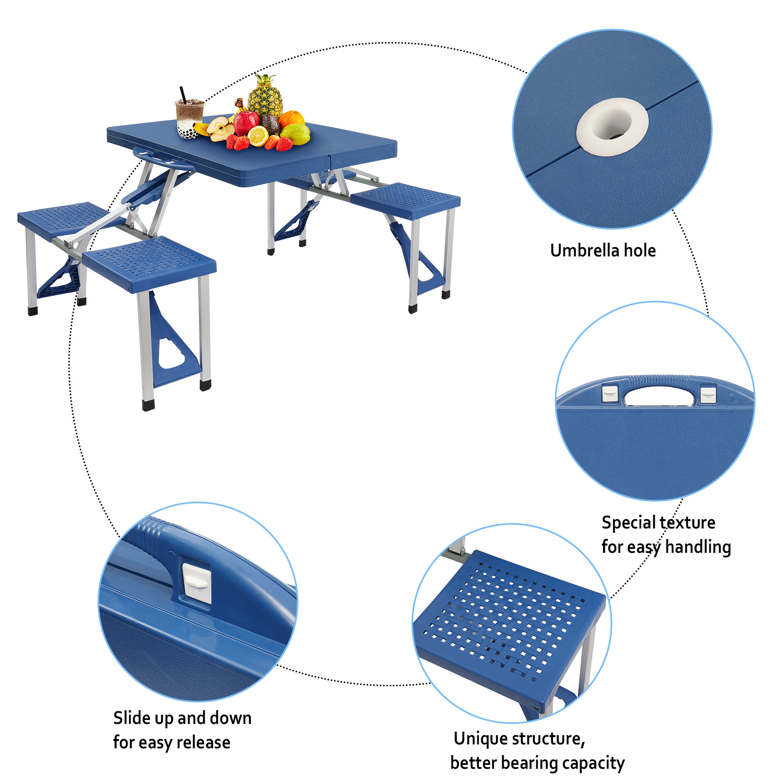 Siamese Folding Tables and Chairs-Plastic PS Thickening - Image 5